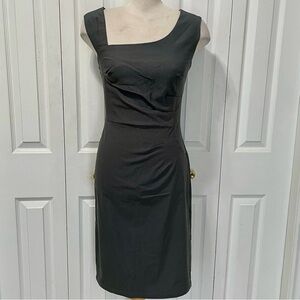 Chic One Shoulder Grey Ruched Dress Size Large